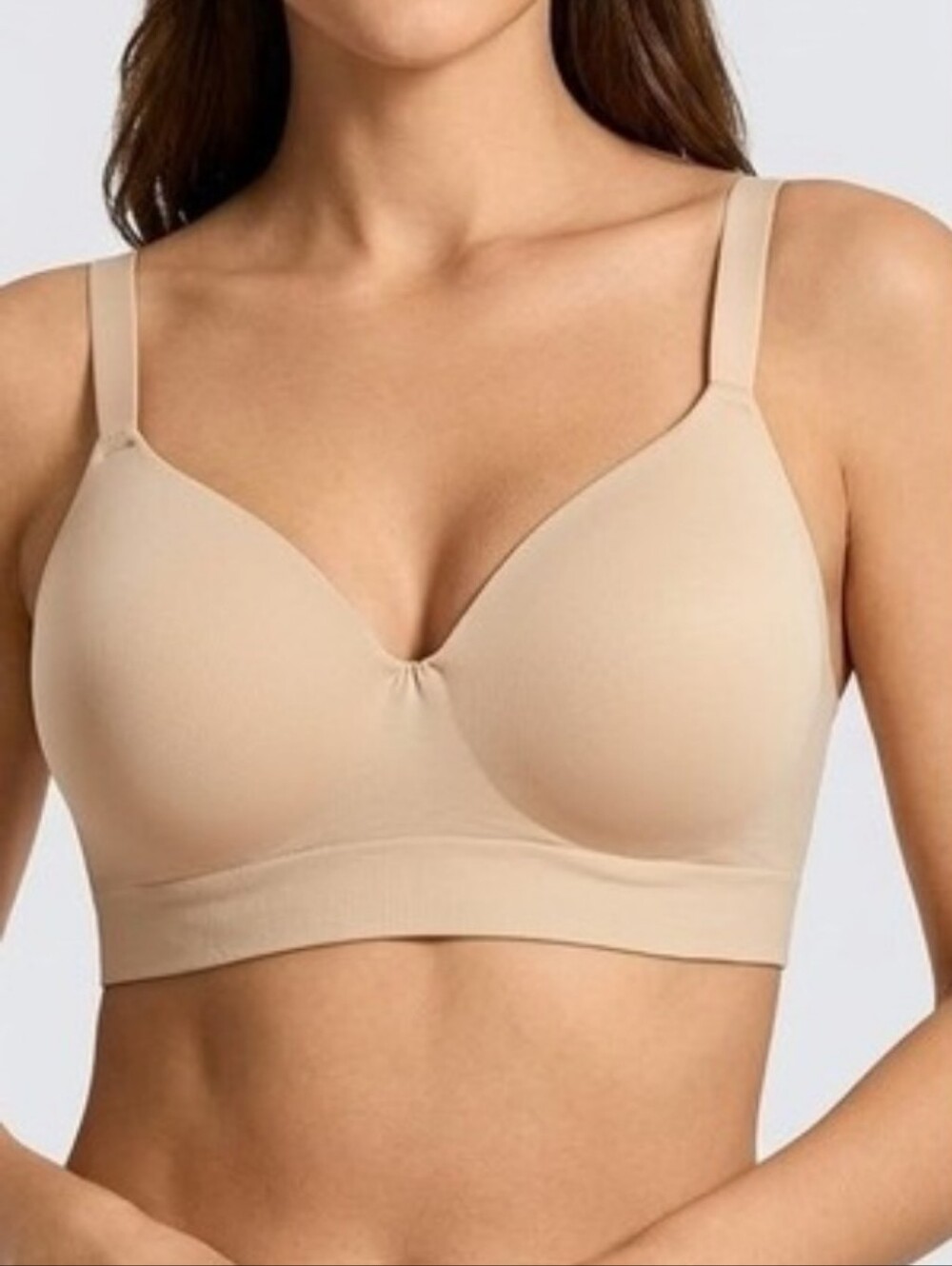 TrueKind Supportive Comfort Wireless Shaping Bra In Chai XL + Size Extender